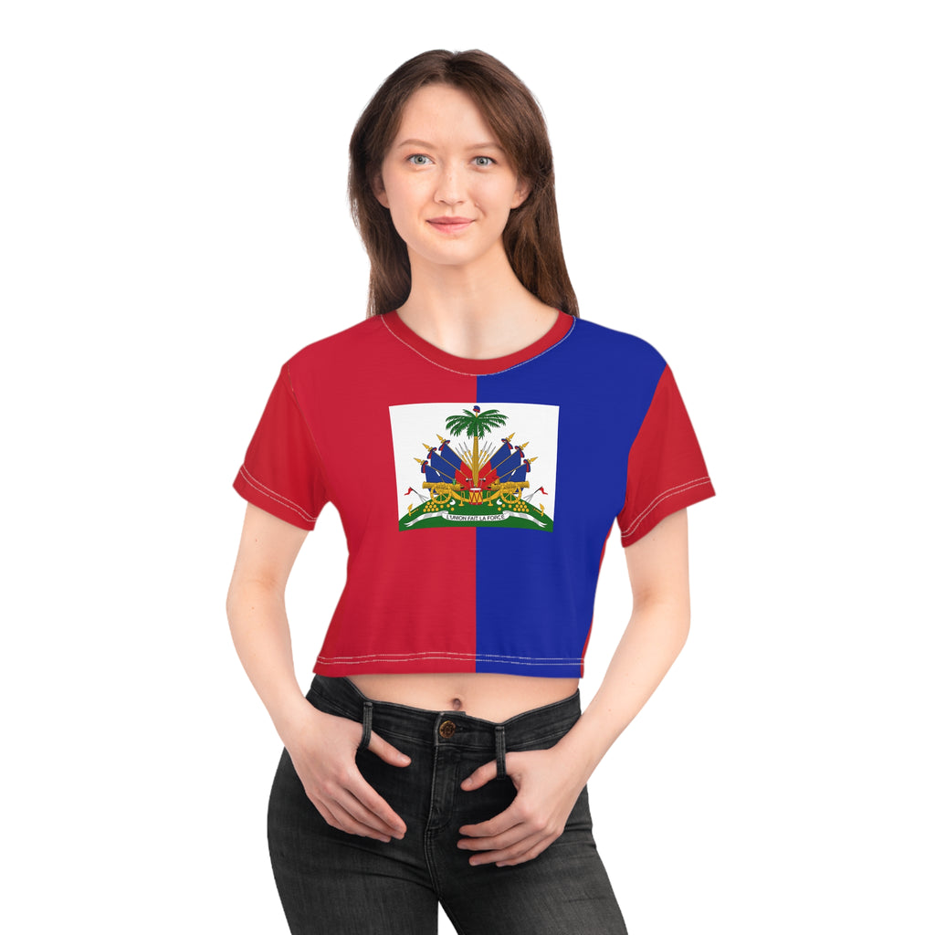 Haitian Flag Women's Crop Tee