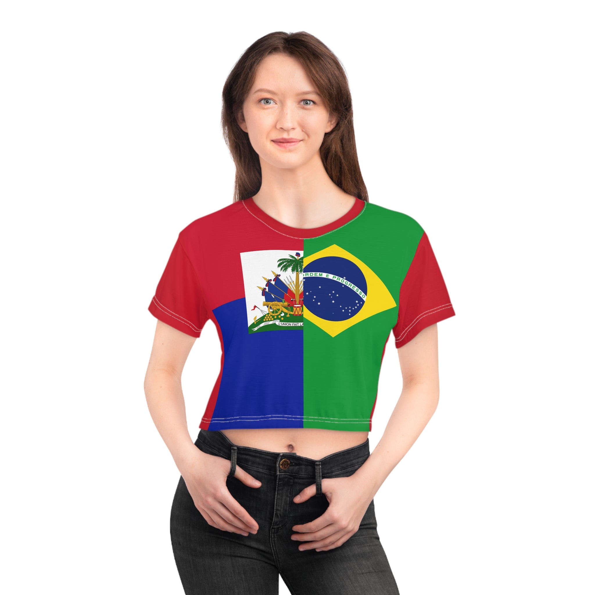 Haiti-Brazil Fusion Soccer Women's Crop Top